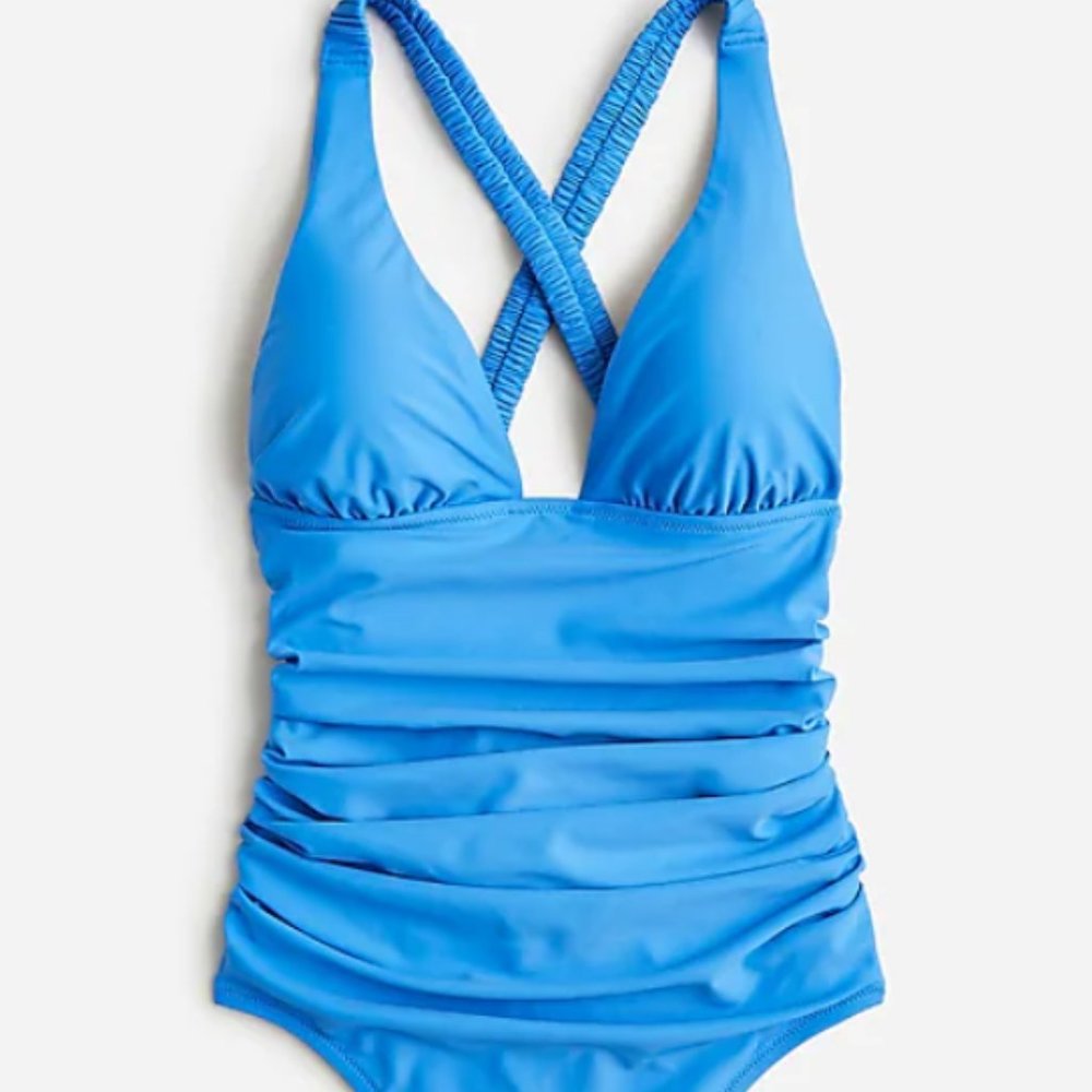 J.Crew Scrunchie-strap plunge one-piece. Size 4